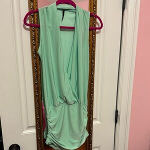 Mint Green Sleeveless Draped Top